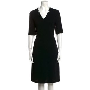 OFFERS WELCOME St. John Caviar a-line midi v-neck dress
